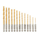 13pcs HSS Titanium Coated Twist Drill Bit Set For Plastic Metal Wood 1.5-6.5mm