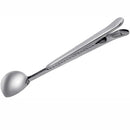 2x Stainless Steel Coffee Measuring Spoon With Sealing Clip Kitchen Scoop Gadget