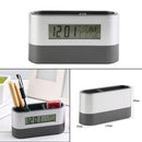 1xMulti-Functions Desk Pen Holder LCD Display Alarm Clock Thermometer Calendar