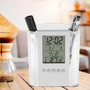 1 Pcs Pen Pencil Holder Digital Desk Alarm Clock Calendar Temp Timer