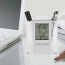 1 Pcs Pen Pencil Holder Digital Desk Alarm Clock Calendar Temp Timer