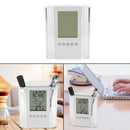 1 Pcs Pen Pencil Holder Digital Desk Alarm Clock Calendar Temp Timer