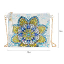 DIY Mandala Shaped Diamond Painting Leather Chain Clutch Handbags Crossbody Bags