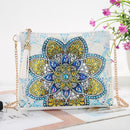 DIY Mandala Shaped Diamond Painting Leather Chain Clutch Handbags Crossbody Bags