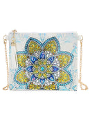 DIY Mandala Shaped Diamond Painting Leather Chain Clutch Handbags Crossbody Bags
