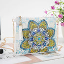 DIY Mandala Shaped Diamond Painting Leather Chain Clutch Handbags Crossbody Bags