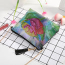 Flower Shaped Diamond Painting Leather Crossbody Bag Metal Chain DIY Crafts