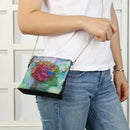 Flower Shaped Diamond Painting Leather Crossbody Bag Metal Chain DIY Crafts
