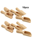 10 X Wooden Small Little Mini Scoop Salt Sugar Coffee Spoon Kitchen Cooking Tool