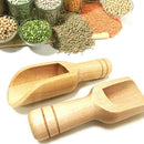 10*Mini Round Handle Wooden Scoop Honey Coffee Condiment Salt Sugar Tea Spoon