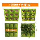 9 Pockets Wall Hanging Planting Bags Garden Vertical Planter Growing Pots
