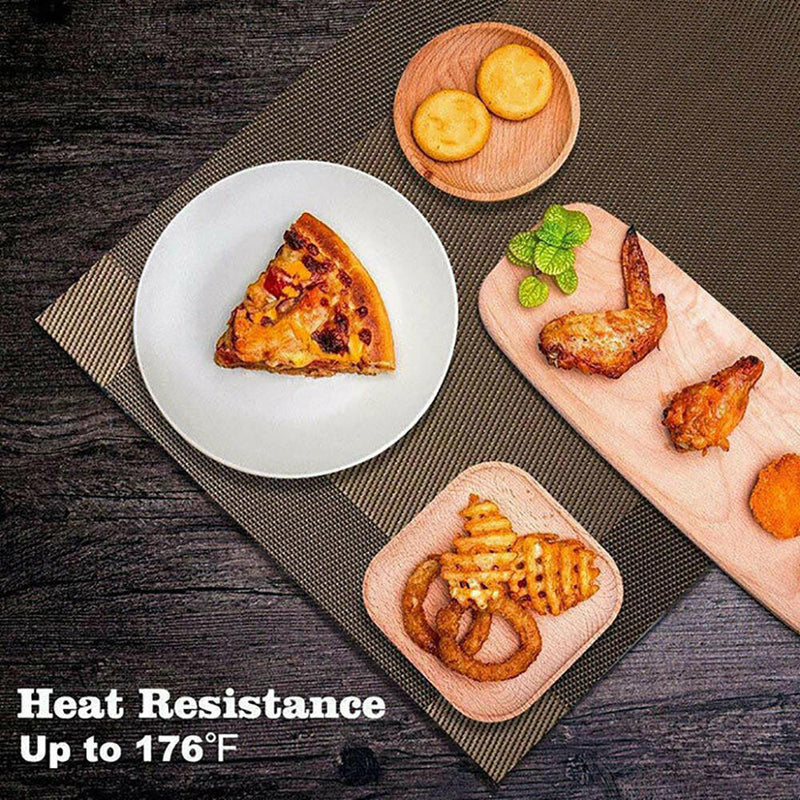 6 pc Placemats Table Mats Woven Vinyl PVC Heat Resistant Placemats Decor 18"x12"