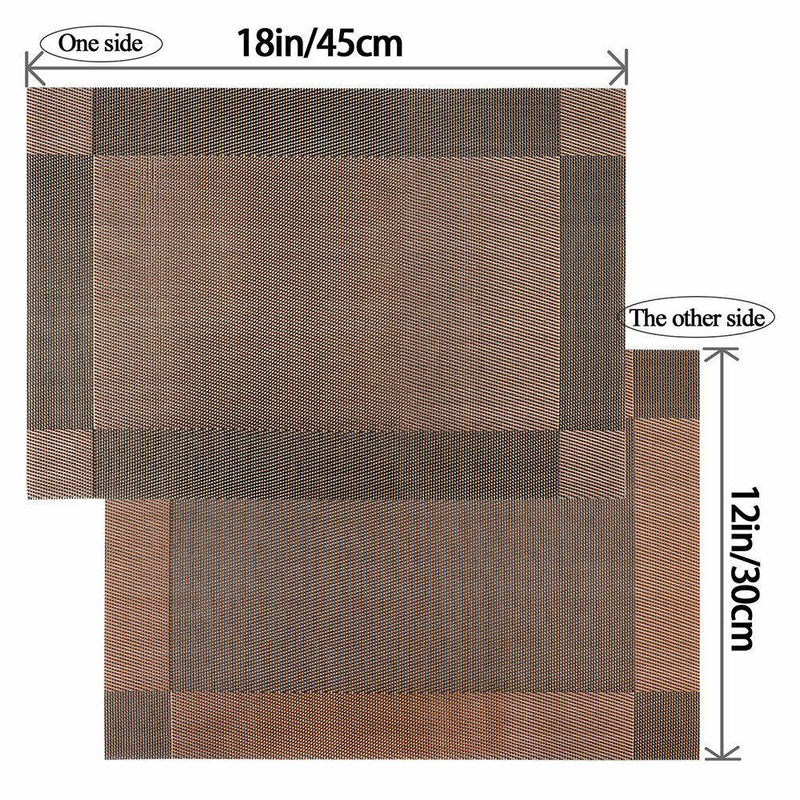 6 pc Placemats Table Mats Woven Vinyl PVC Heat Resistant Placemats Decor 18"x12"