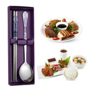 3Sets Portable Stainless Steel Spoon Chopsticks Outdoor Travel Camping Cutlery