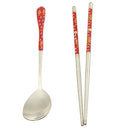3Sets Portable Stainless Steel Spoon Chopsticks Outdoor Travel Camping Cutlery