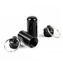 5pcs Black Waterproof Aluminum Pill Box Case Holder Keychain Container New