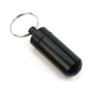 5pcs Black Waterproof Aluminum Pill Box Case Holder Keychain Container New