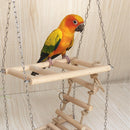 Parrot Wood Stand Activity Center Ladder Swing Tray Cup Perch Bird Play Rack
