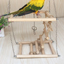 Parrot Wood Stand Activity Center Ladder Swing Tray Cup Perch Bird Play Rack