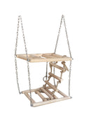 Parrot Wood Stand Activity Center Ladder Swing Tray Cup Perch Bird Play Rack