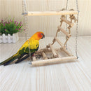 Parrot Wood Stand Activity Center Ladder Swing Tray Cup Perch Bird Play Rack