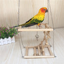 Parrot Wood Stand Activity Center Ladder Swing Tray Cup Perch Bird Play Rack