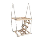 Parrot Wood Stand Activity Center Ladder Swing Tray Cup Perch Bird Play Rack