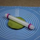 Non-Stick Sugarcraft Fondant Rolling Pin with Guide Rings Plastic Newest Useful