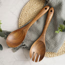 2Pcs/set Bamboo Wood Cooking Utensil Set Cookware Spatula Fork Spoon New Hot
