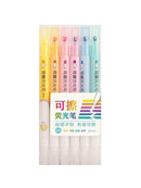 6 x Erasable Highlighter Double-end Fluorescent Marker Pens Student Supplies New