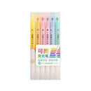 6Pc Erasable Highlighter Double-end Fluorescent Marker Pens Student Supplies New