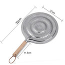 Flame Simmer Ring Heat Diffuser with Wood Handle for Electric Gas Stovetops