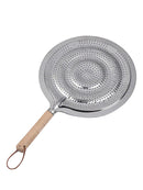 Flame Simmer Ring Heat Diffuser with Wood Handle for Electric Gas Stovetops