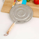 Flame Simmer Ring Heat Diffuser with Wood Handle for Electric Gas Stovetops