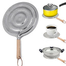 Flame Simmer Ring Heat Diffuser with Wood Handle for Electric Gas Stovetops