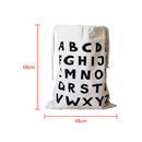 1PC Large Kids Room Toys Storage Bag Canvas White Letters Drawstring Bag