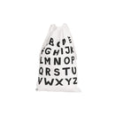 1PC Large Kids Room Toys Storage Bag Canvas White Letters Drawstring Bag