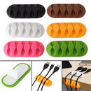 4x Desktop Wall Cable Clip Holder Cord Management 5-Slots Organizer Newest Use