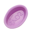 15Pcs  Handmade Soap Molds Cupcake Baking Oval Shaped Mould Silicone Purple New