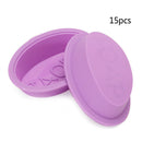15Pcs  Handmade Soap Molds Cupcake Baking Oval Shaped Mould Silicone Purple New