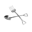 2Pcs Kitchen Stainless Steel Western Dessert Shovel Spoon and Fork Cutlery