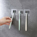 4pcs Plastic Toothbrush Holder Wall Adhensive Brush Rack Wire Rack Holder