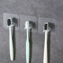 4pcs Plastic Toothbrush Holder Wall Adhensive Brush Rack Wire Rack Holder