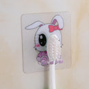 4x Plastic Toothbrush Holder Wall Adhensive Brush Rack Cartoon Toothbrush Holder