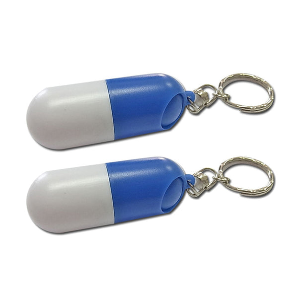 2 pcs Waterproof Metal Medicine Pill Box Case Bottle Holder Container Keychain