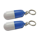 2Pcs Universal Keyring Key Chain Pill Holder Medicine Container Box Newest Use
