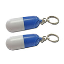 2x Waterproof Mini Metal Medicine Pill Box Case Bottle Holder Container Keychain