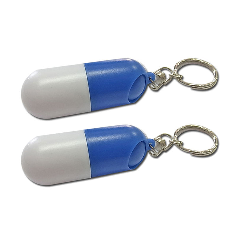 2 pcs Waterproof Metal Medicine Pill Box Case Bottle Holder Container Keychain