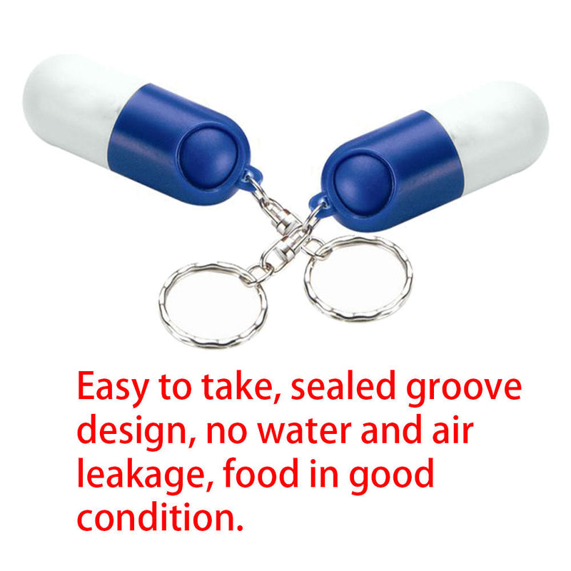 2 pcs Waterproof Metal Medicine Pill Box Case Bottle Holder Container Keychain