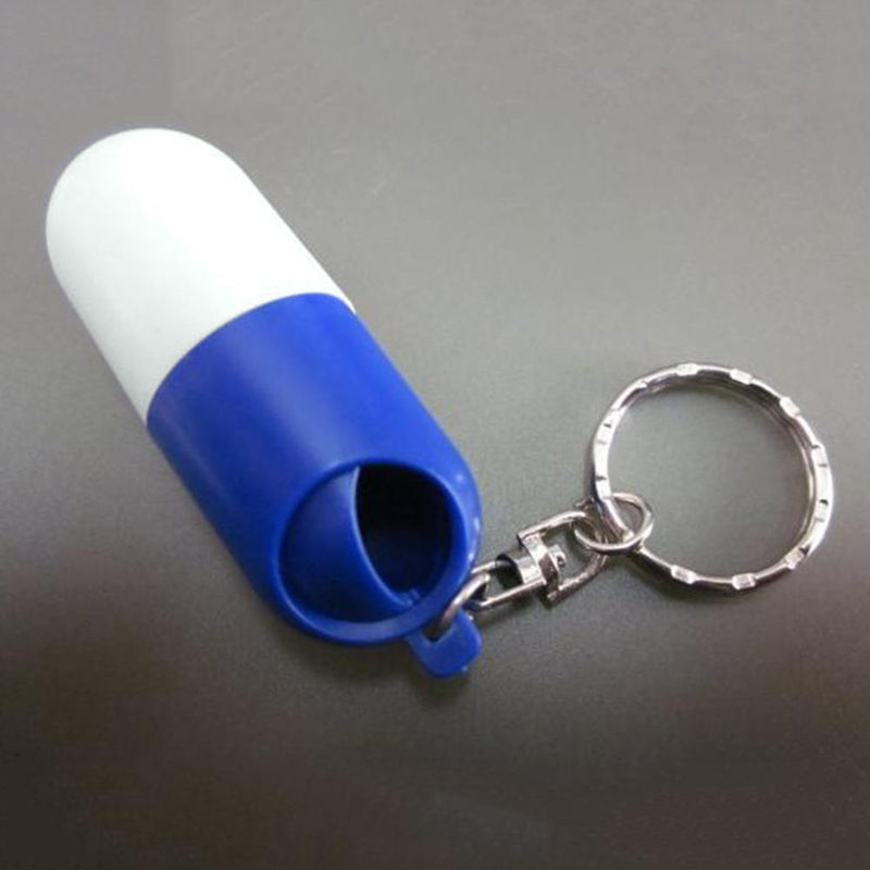 2 pcs Waterproof Metal Medicine Pill Box Case Bottle Holder Container Keychain